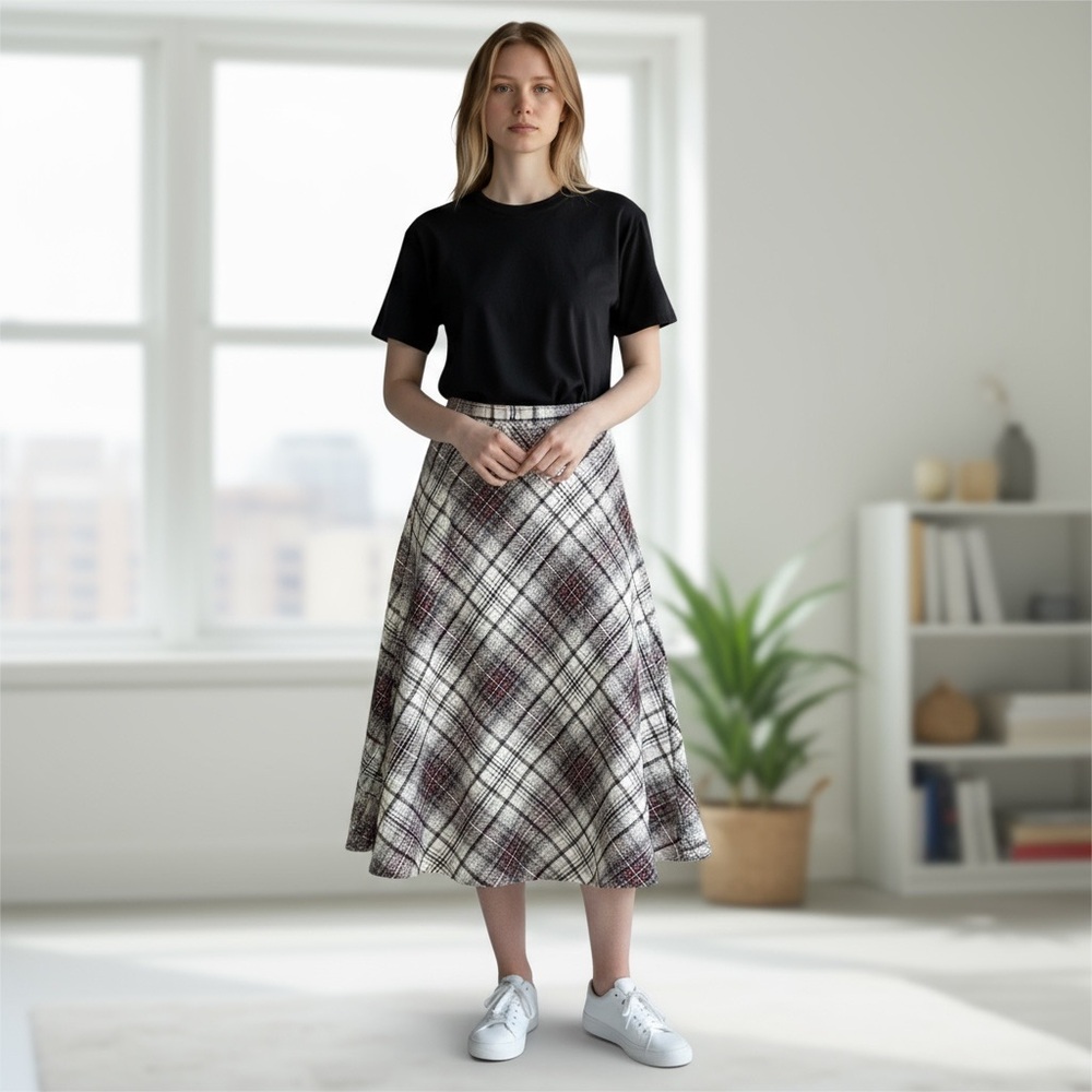 Womsn’s East 5th‎ Black and Red Plaid Skirt Sz. 12